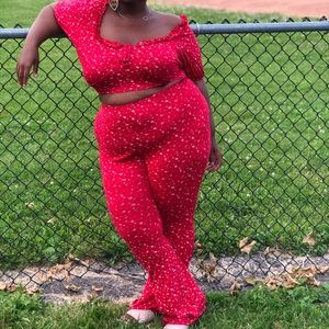 PLT PLUS SIZE 16 RED PANT CO-ORD